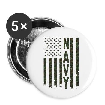 Armee Militär Marine Soldat Freiheit Tarnung - Buttons klein 25 mm (5er Pack) - Weiß - Vorne