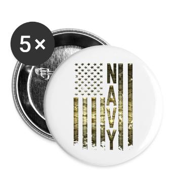 Heeresmilitär Marine Streitkräfte Soldatenfreiheit - Buttons klein 25 mm (5er Pack) - Weiß - Vorne