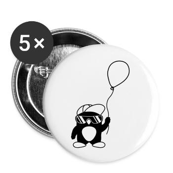 Penguin Beanie Lunettes de soleil Ballon - Lot de 5 petits badges (25 mm) - blanc - Devant