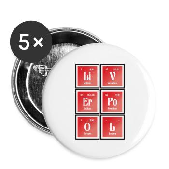 | de Liverpool Tableau périodique des éléments - Lot de 5 petits badges (25 mm) - blanc - Devant