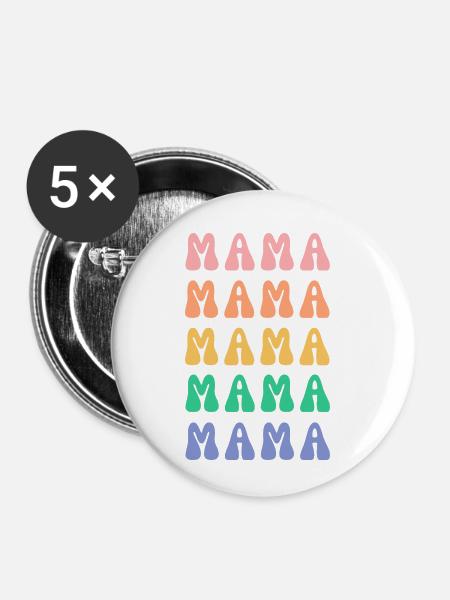 MAMMA - Buttons klein 25 mm (5er Pack) - Weiß