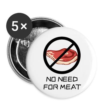 No Need For Meat - it doesn't have to be meat - Buttons small 1''/25 mm (5-pack) - white - Front