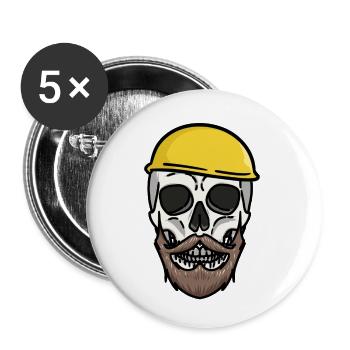Crafts Safety helmet Skull Construction site work Job - Buttons small 1''/25 mm (5-pack) - white - Front
