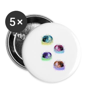 guinea pig,graffiti,painting,colorful,pop-art - Buttons small 1''/25 mm (5-pack) - white - Front