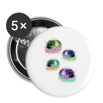 guinea pig,graffiti,painting,colorful,pop-art - Buttons small 1''/25 mm (5-pack) - white - Front