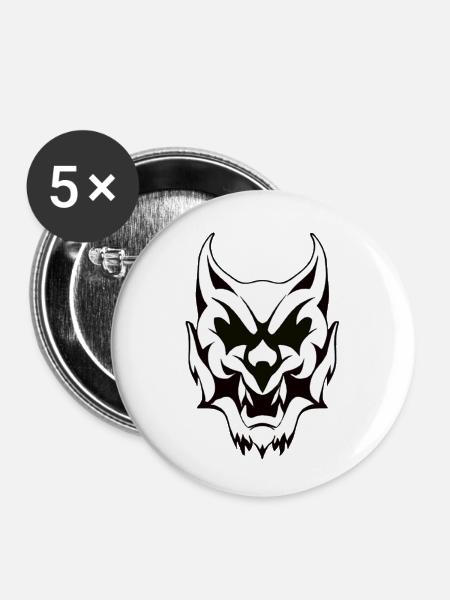 Vampir-Monster - Buttons klein 25 mm (5er Pack) - Weiß