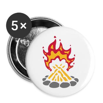 Stones Campfire Camping Fire - Buttons small 1''/25 mm (5-pack) - white - Front