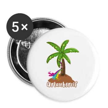 urlaubsreif,urlaub,ferien,palme,insel - Buttons klein 25 mm (5er Pack) - Weiß - Vorne