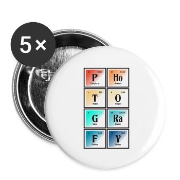 | de photographie Tableau périodique des éléments - Lot de 5 petits badges (25 mm) - blanc - Devant