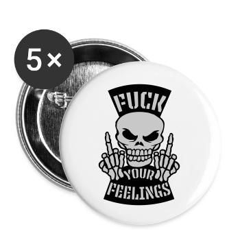 fuck your feelings citation - Lot de 5 petits badges (25 mm) - blanc - Devant