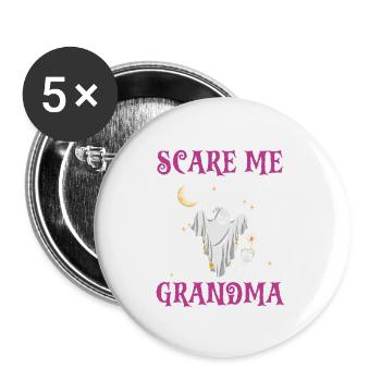 You Can't Scare Me I'm A GRANDMA Ghost Funny - Buttons klein 25 mm (5er Pack) - Weiß - Vorne
