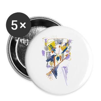 Architecture Abstrait - Lot de 5 petits badges (25 mm) - blanc - Devant