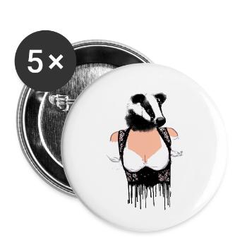 dachs ,dirndl,stinktier,volksfest - Buttons klein 25 mm (5er Pack) - Weiß - Vorne