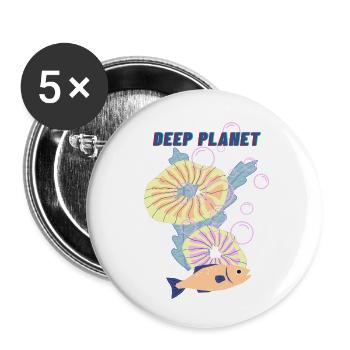 Deep Planet - Buttons klein 25 mm (5er Pack) - Weiß - Vorne