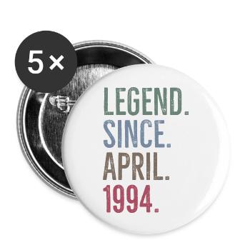 Legend Since April 1994 - Buttons small 1''/25 mm (5-pack) - white - Front