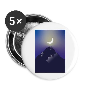 Mond - Buttons klein 25 mm (5er Pack) - Weiß - Vorne