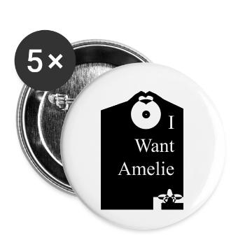 Ich will Amelie - Buttons klein 25 mm (5er Pack) - Weiß - Vorne