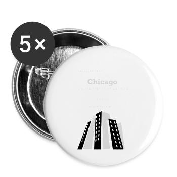 Favorite city Chicago with coordinates city names - Buttons small 1''/25 mm (5-pack) - white - Front