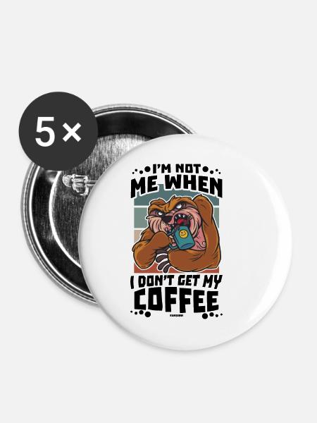 Kaffee - Buttons klein 25 mm (5er Pack) - Weiß