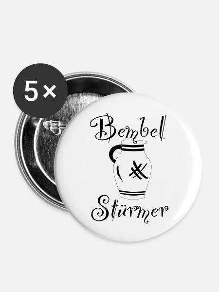 Bembel Stürmer - Buttons klein 25 mm (5er Pack) - Weiß