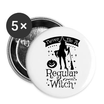 NE SOYEZ JAMAIS UNE SORCIÈRE ORDINAIRE - Lot de 5 petits badges (25 mm) - blanc - Devant