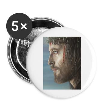 Jésus de Nazareth - Lot de 5 petits badges (25 mm) - blanc - Devant