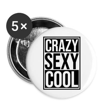 design cool sexy fou - Lot de 5 petits badges (25 mm) - blanc - Devant