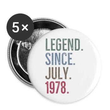 Legend Since July 1978 - Buttons small 1''/25 mm (5-pack) - white - Front