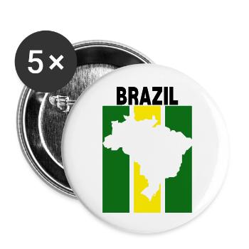 Brazil - Buttons small 1''/25 mm (5-pack) - white - Front