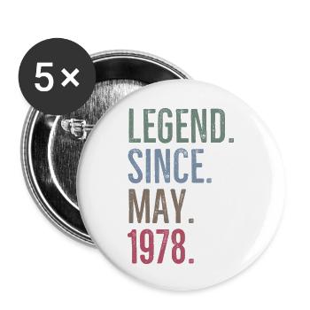 Legend Since May 1978 - Buttons small 1''/25 mm (5-pack) - white - Front