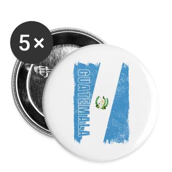 Guatemala Vintage Flagge - Buttons klein 25 mm (5er Pack) - Weiß - Vorne