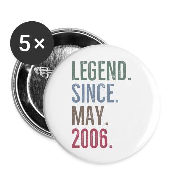 Legend Since May 2006 - Buttons small 1''/25 mm (5-pack) - white - Front