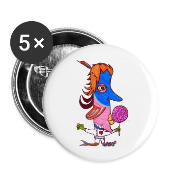 Hirn Lolly - Buttons klein 25 mm (5er Pack) - Weiß - Vorne