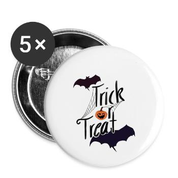Halloween trick or treat - Buttons klein 25 mm (5er Pack) - Weiß - Vorne