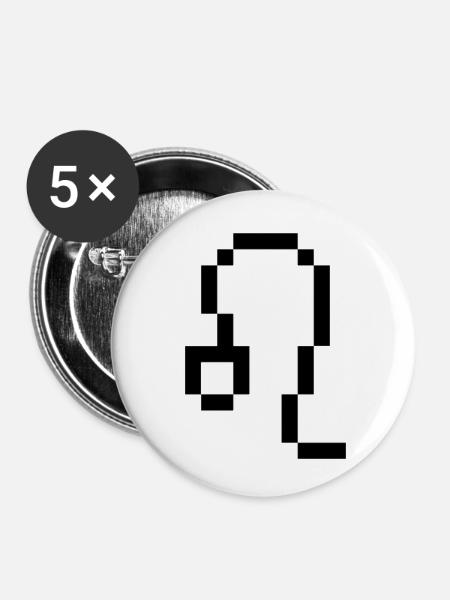 Löwe - Buttons klein 25 mm (5er Pack) - Weiß