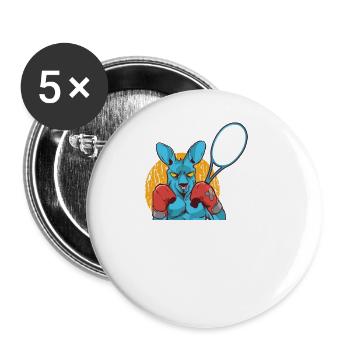Je joue au tennis parce que frapper les gens, c’est - Lot de 5 petits badges (25 mm) - blanc - Devant