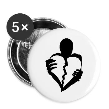 S’accrocher à un cœur brisé - Lot de 5 petits badges (25 mm) - blanc - Devant