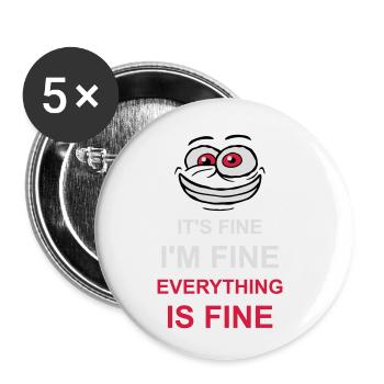 everything is fine quote - Buttons small 1''/25 mm (5-pack) - white - Front