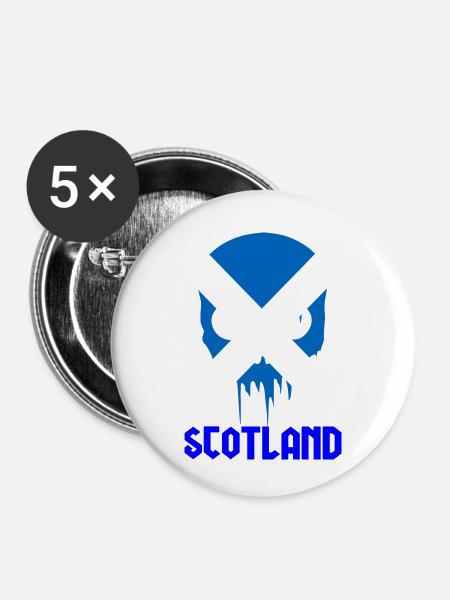 Schottland - Buttons klein 25 mm (5er Pack) - Weiß