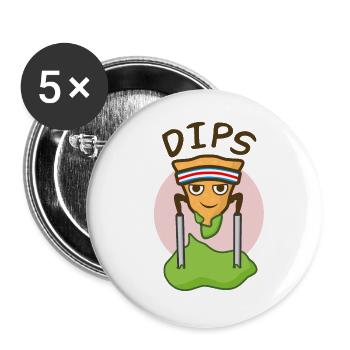 Nacho Doing Dips, Nacho dip dip jeu de mots amusant - Lot de 5 petits badges (25 mm) - blanc - Devant