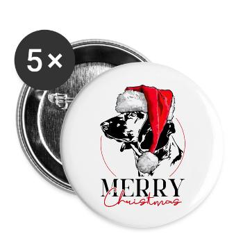 CHIEN DE SUEUR DE MONTAGNE BAVAROIS Joyeux Noël - Lot de 5 petits badges (25 mm) - blanc - Devant