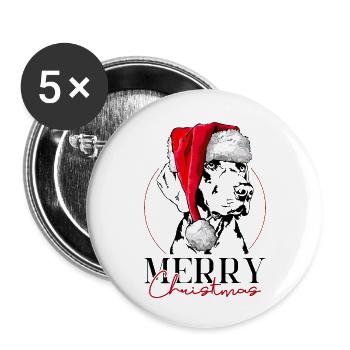 Père Noël joyeux Chiens Wilsigns - Lot de 5 petits badges (25 mm) - blanc - Devant