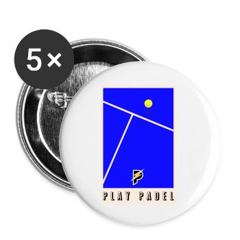 Padel - Geschenk für Padel-Liebhaber - Buttons klein 25 mm (5er Pack) - Weiß - Vorne