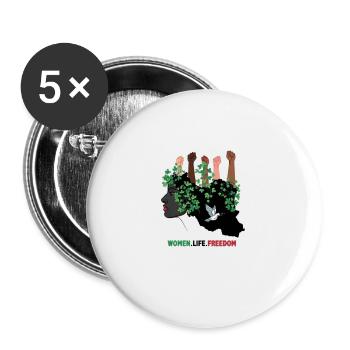 Iran Revolution | Women. Life. Freedom - Buttons small 1''/25 mm (5-pack) - white - Front