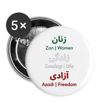 Iran Revolution | Women. Life. Freedom - Buttons small 1''/25 mm (5-pack) - white - Front