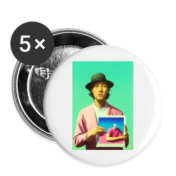 Bubblegum Selfie in Selfie - ARTWORK on LSD - Buttons klein 25 mm (5er Pack) - Weiß - Vorne