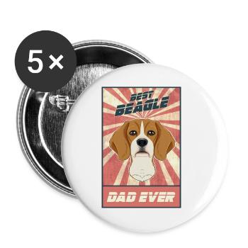 Meilleur père Beagle Ever I Beagle Lover - Lot de 5 petits badges (25 mm) - blanc - Devant