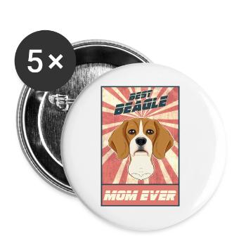 Meilleure maman Beagle Ever I Beagle Lover - Lot de 5 petits badges (25 mm) - blanc - Devant