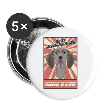 Meilleure maman Weimaraner Jamais Moi Weimaraner Lover - Lot de 5 petits badges (25 mm) - blanc - Devant