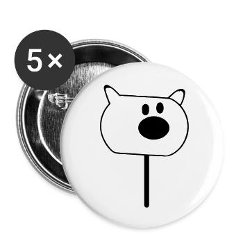 Popsicles pig's face - Buttons small 1''/25 mm (5-pack) - white - Front